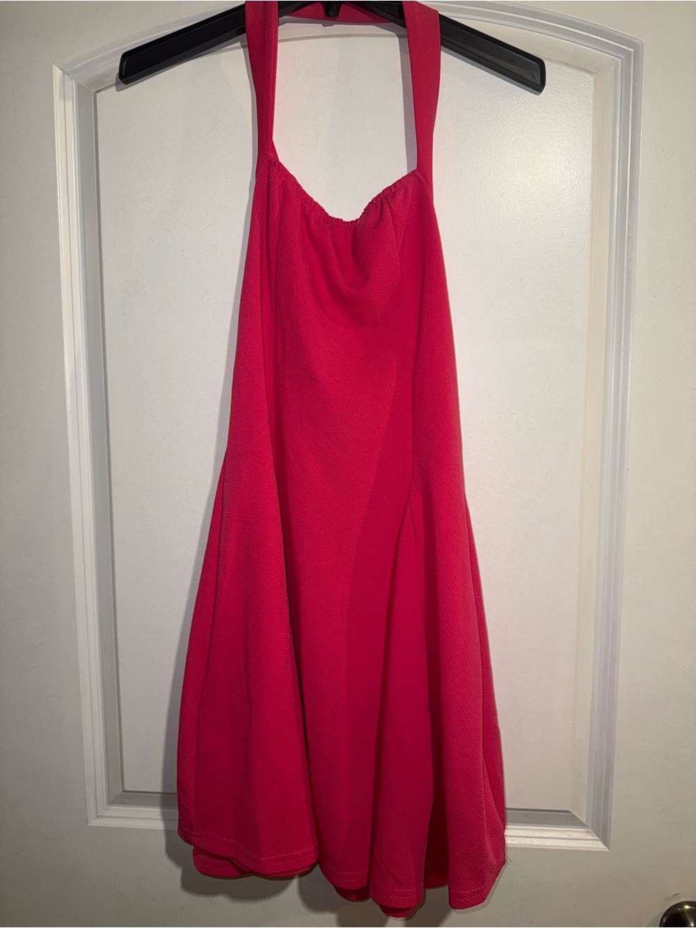 Bright Pink Halter Swing Dress